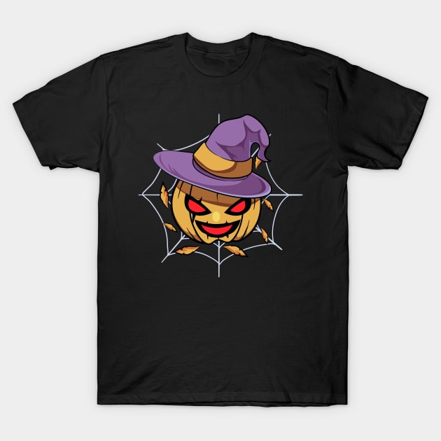 Pumpkin Witch T-Shirt by DionArts